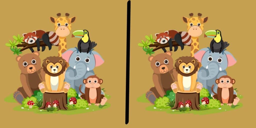 Spot the difference challenge: uncover the subtle secrets within these twin animal scenes in under 13 seconds - can you find all six?