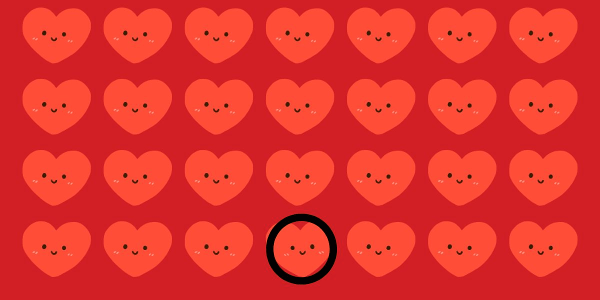 Join the exclusive 4% club: can you spot the odd one out? Quick eyes only - find the unique heart in under 6 seconds!