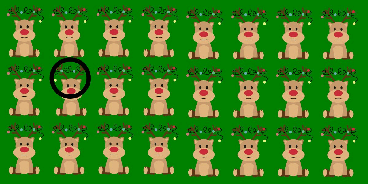 Only 5% can triumph! Uncover the unique reindeer in this visual puzzle - find the odd one out challenge in under 5 seconds!